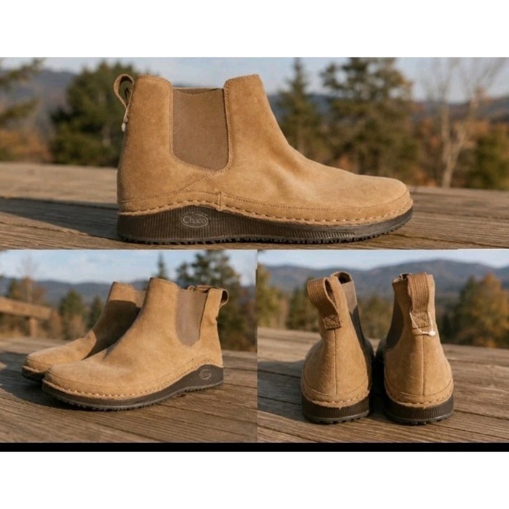 New NWOB Womens Chaco Paonia Brown Suede Ankle Outdoor Chelsea Boots Size 10 M